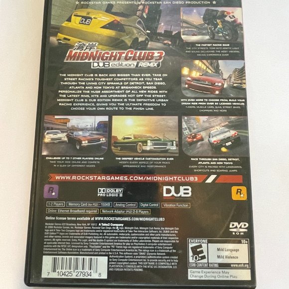 Midnight Club 3 Dub Edition Remix Playstation 2 PS2 Greatest Hits Complete in Bo - Picture 2 of 3